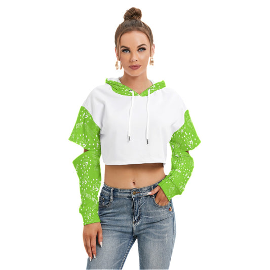 Women's Heavy Fleece Hoodie With Hollow Out Sleeve