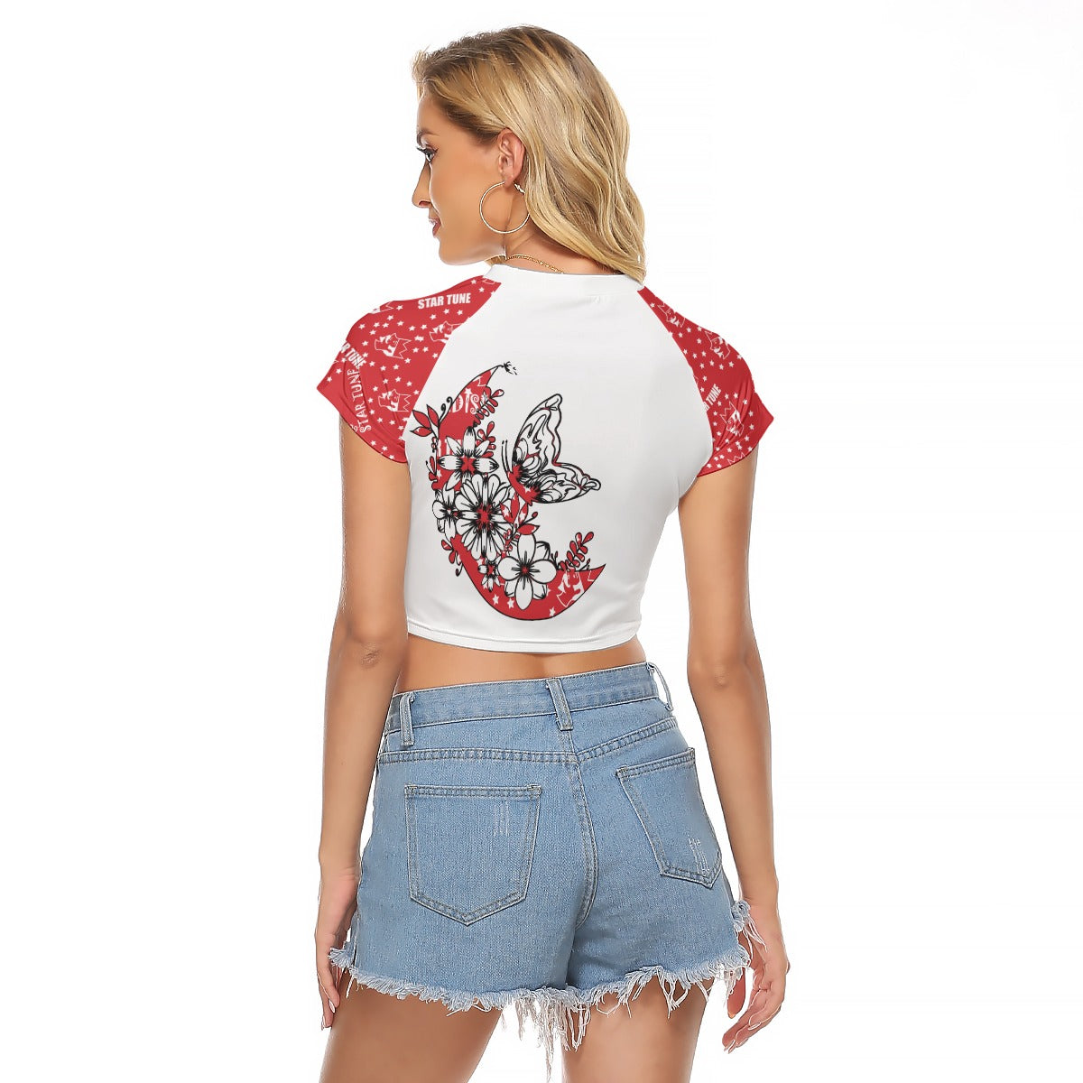 Women's  Cropped Butterfly T-shirt