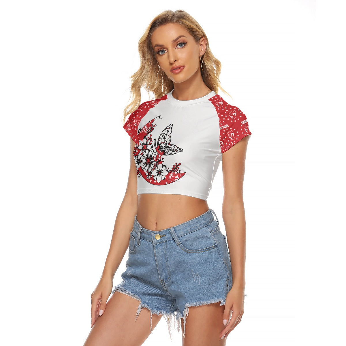 Women's  Cropped Butterfly T-shirt