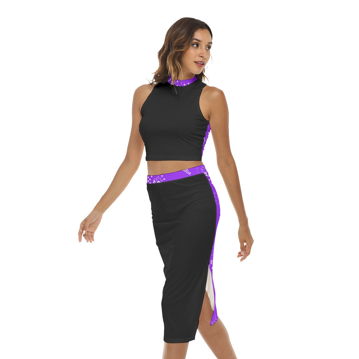 Women's Tank Top & Split High Skirt Set