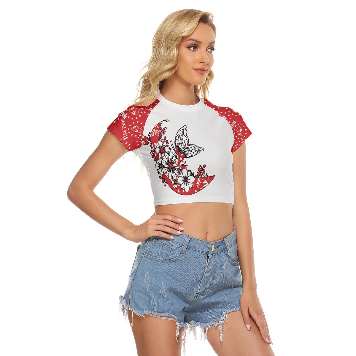 Women's  Cropped Butterfly T-shirt