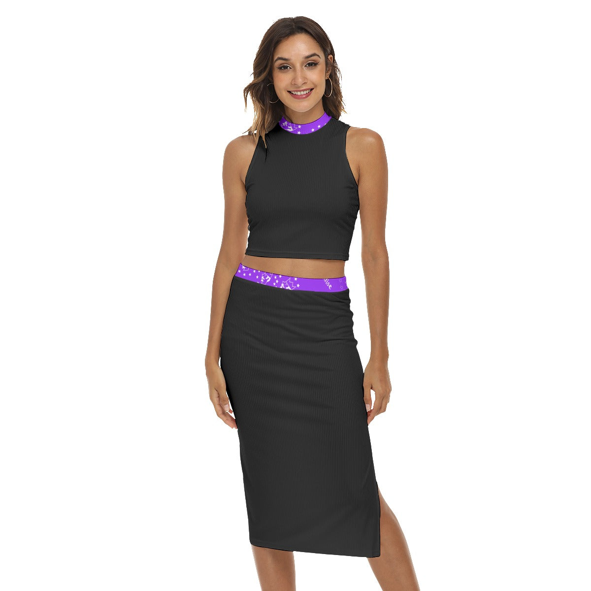 Women's Tank Top & Split High Skirt Set