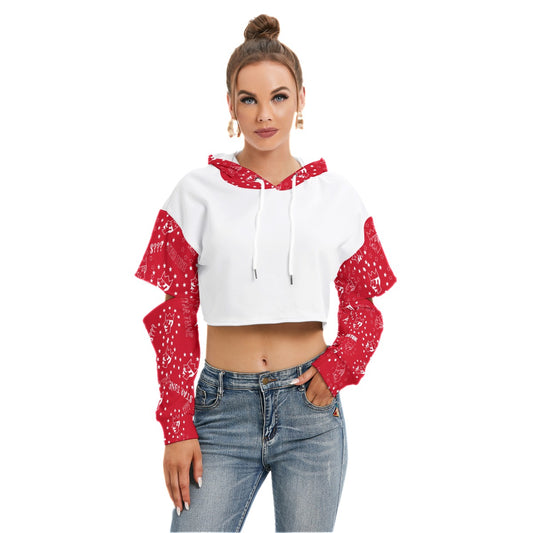 Women's Heavy Fleece Hoodie With Hollow Out Sleeve