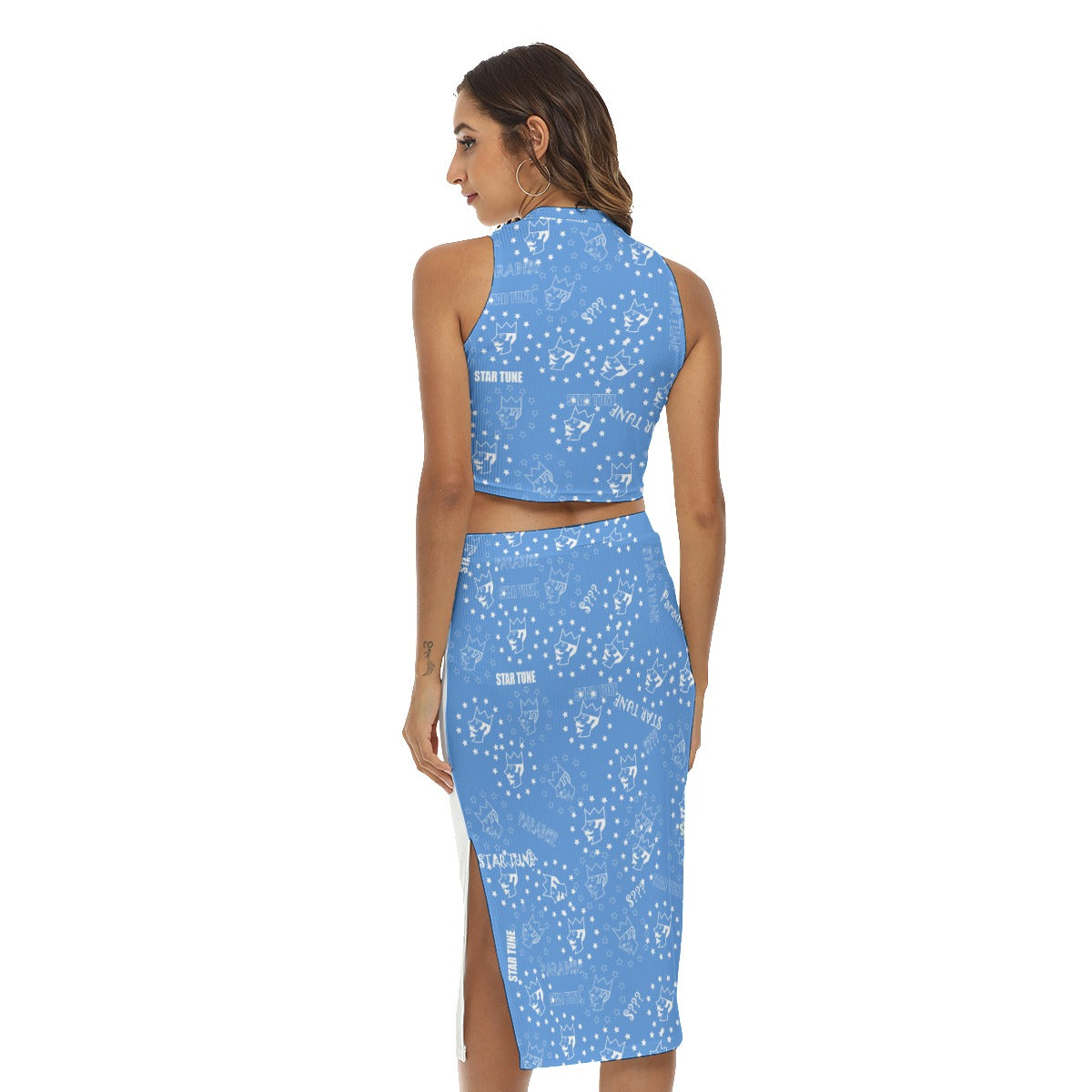 Women's Tank Top & Split High Skirt Set