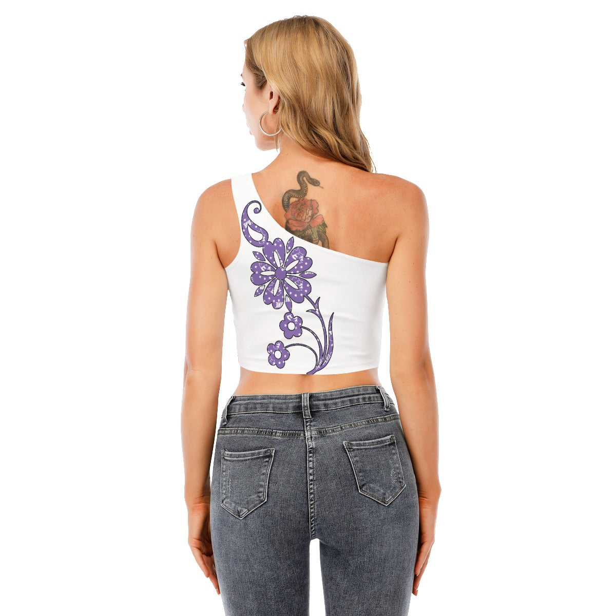 Women's One-Shoulder Cropped Top